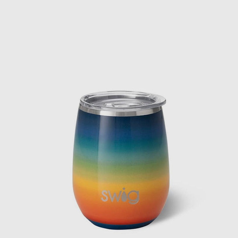 Swig Retro Rainbow Stemless Wine Cup (14oz)