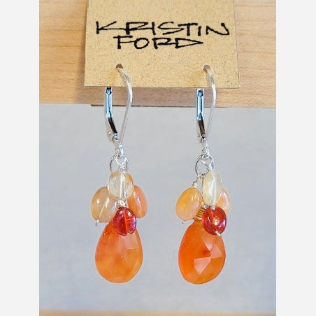 Kristin Ford Carnelian & Fire Opal Earrings